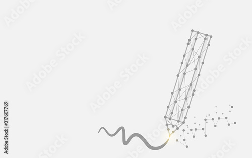 Geometric art line and dot of pencil vector background eps 10