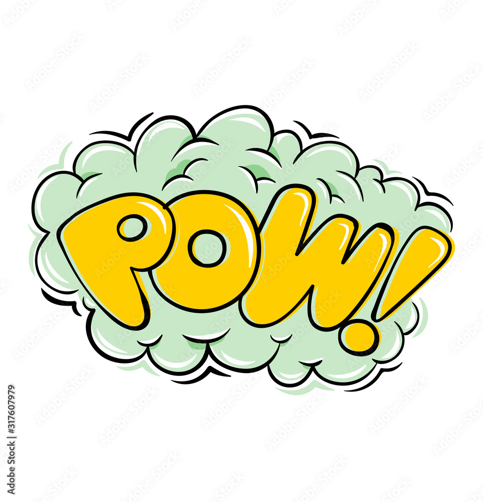 POW! explosion comic style superhero lettering