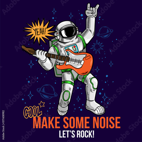 rock star astronaut play rock music