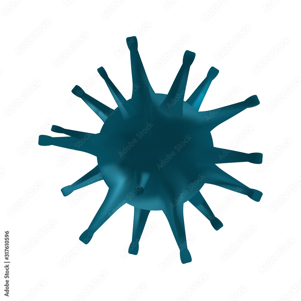 Obraz premium Coronavirus. The spread of a dangerous infection. Vector illustration. Virus on an isolated background. The causative agent of atypical pneumonia. A dangerous disease that led to a pandemic. Bacteria