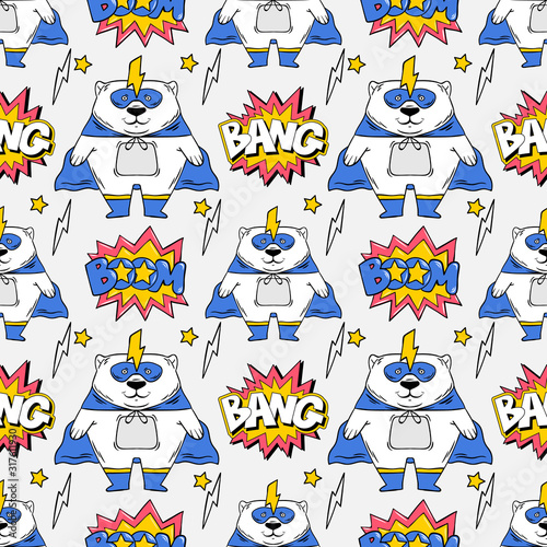 Superhero seamless pattern print design 