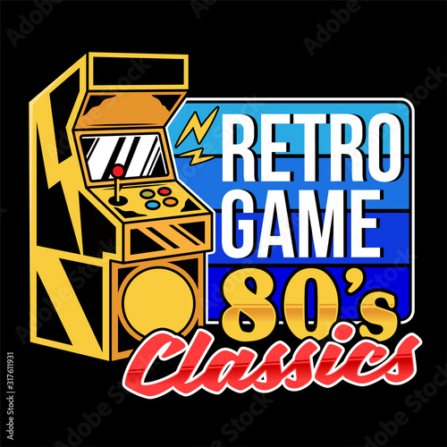 Retro game 80's classics old game machine