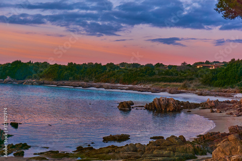 Colorful sky on the beach