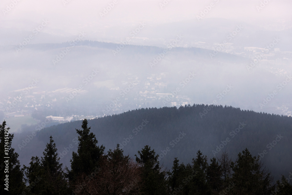 Fototapeta premium siegerland landscape germany in winter
