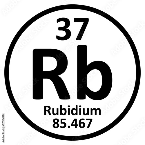 Periodic table element rybidium icon.