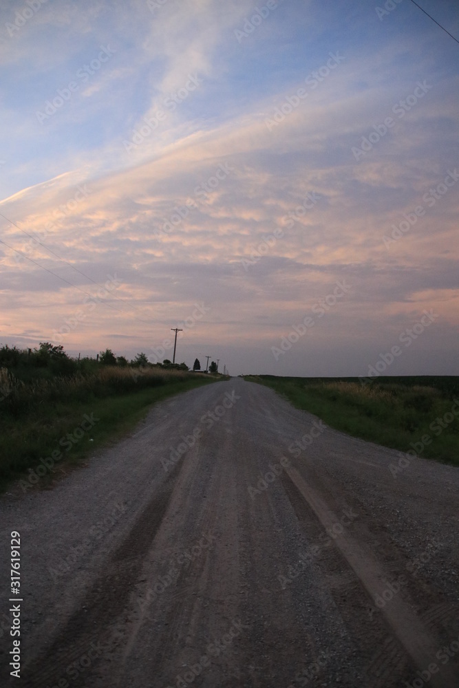 road in sunset