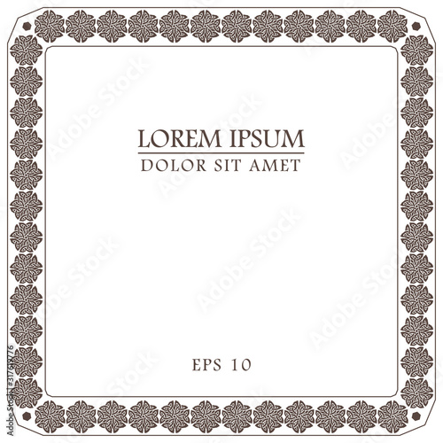 Square frame with a celtic motifs. Vector illustration isolated on a white backgrond.