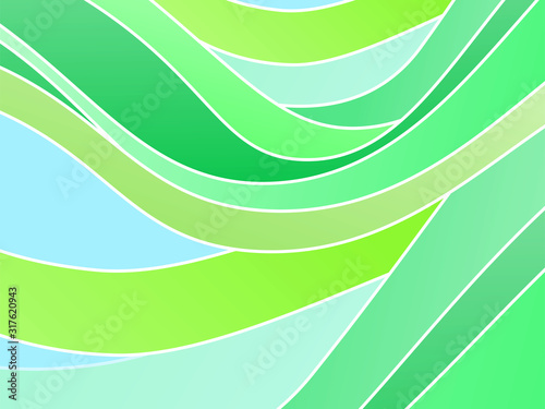 Fresh light green stripes in flowing breezy background pattern