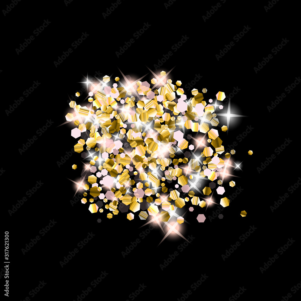 Gold Glitter Stars. Luxury Shiny Confetti. Gold Glitter Stars. Luxury Shiny Confetti.