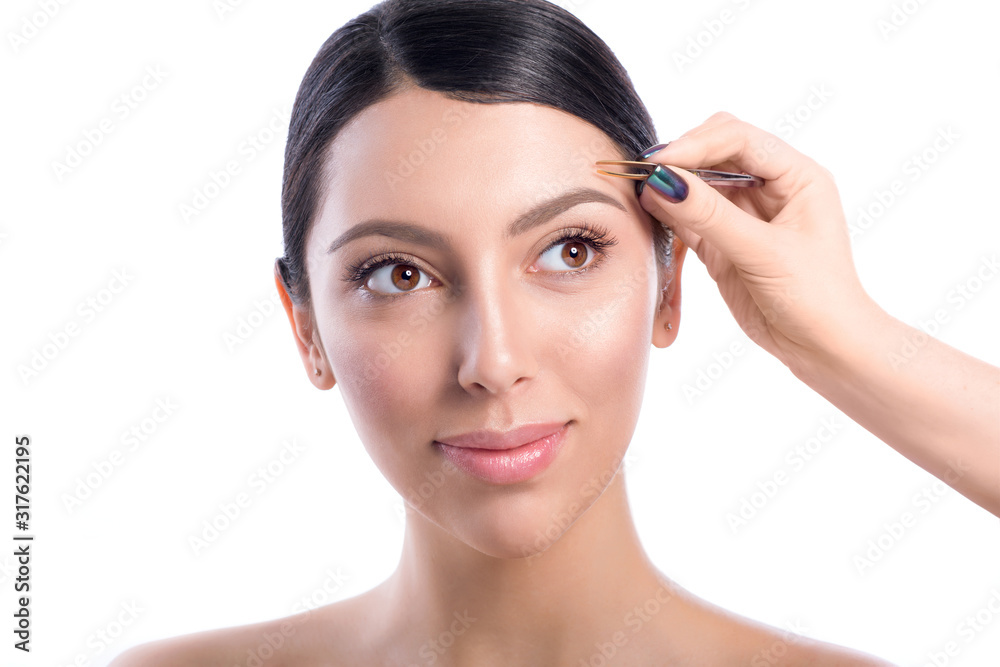 Eyebrow correction procedure for the smiling model with long eyelashes