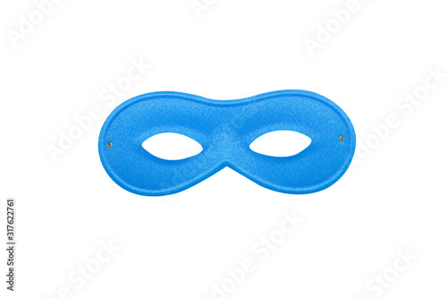 Blue carnival simple mask isolated on a white background