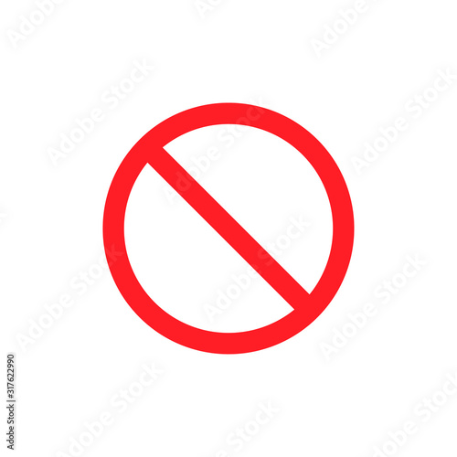 Stop icon. Red warning symbol. Flat vector illustration EPS 10