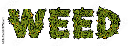 lettering design weed inscription "WEED"