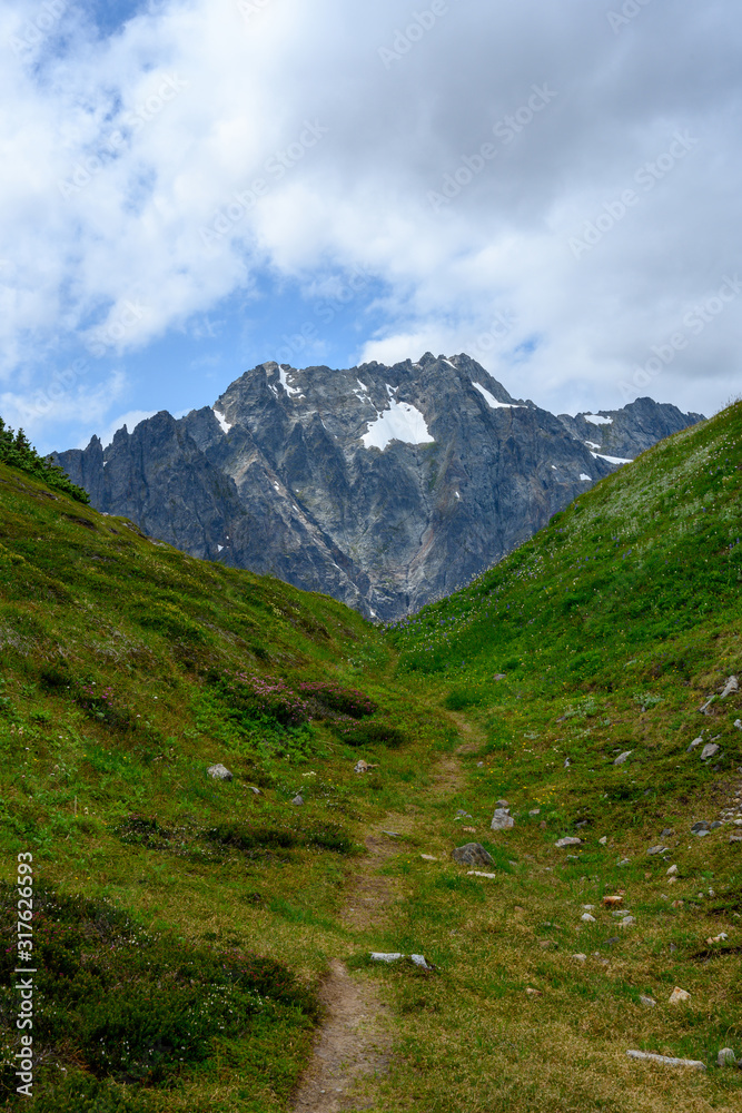 Faint Trail Climbs Through Valley