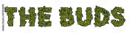 lettering design weed inscription natural "THE BUDS"