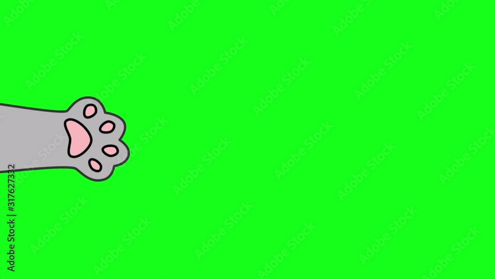 A cat's paw is trying to grab your goods. Bright positive background A cat's paw is trying to grab your goods. Bright positive background