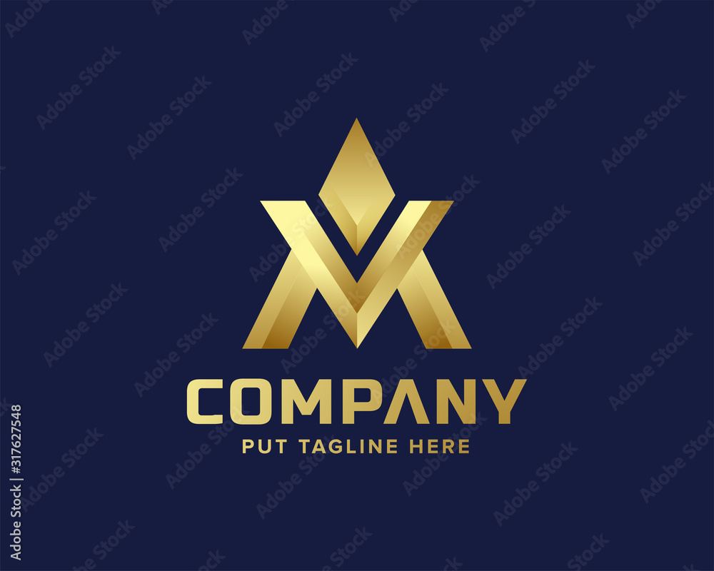 Obraz premium letter initial a logo collection 