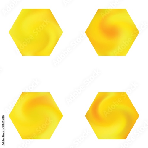 Set of hexagonal chromatic backgrounds.