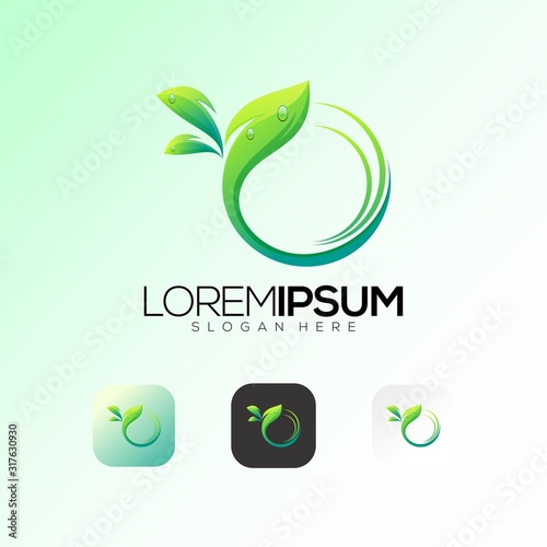 water drop leaf logo