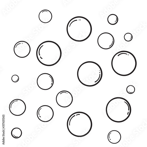 hand drawn Bubble water vector illustration design template doodle