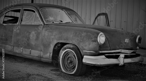 Abandoned vintage automobile