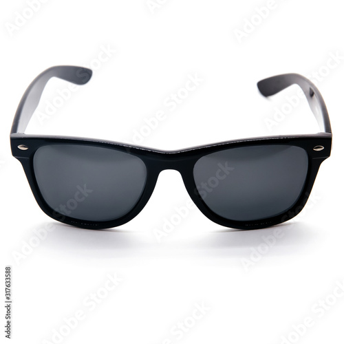 Stylish sunglasses in black color isolated on white background