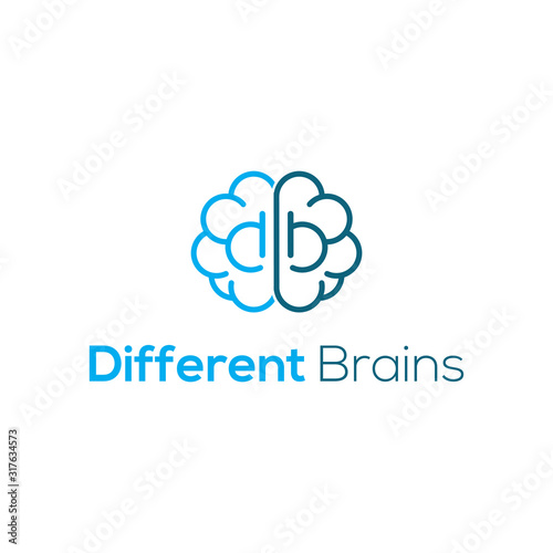 DB letter logo design, different brain logo inspiration can use for your trademark, branding identity or commercial brand