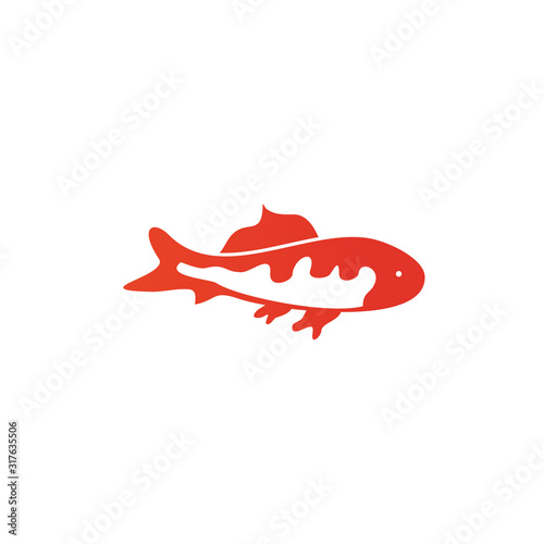 Koi fish icon logo design vector template