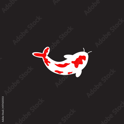 Koi fish icon logo design vector template