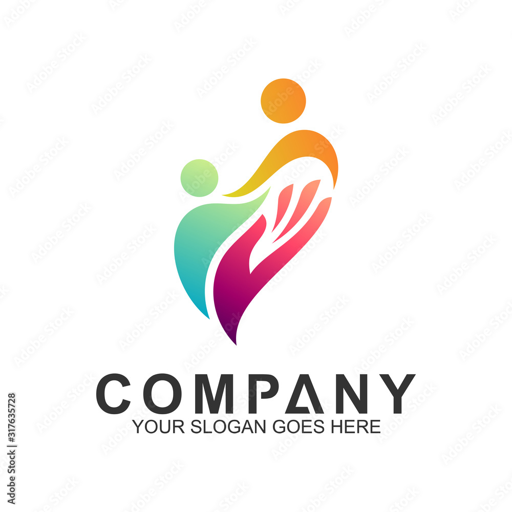 People Care Logo,Abstract Family Logo People Care Logo,Abstract Family Logo