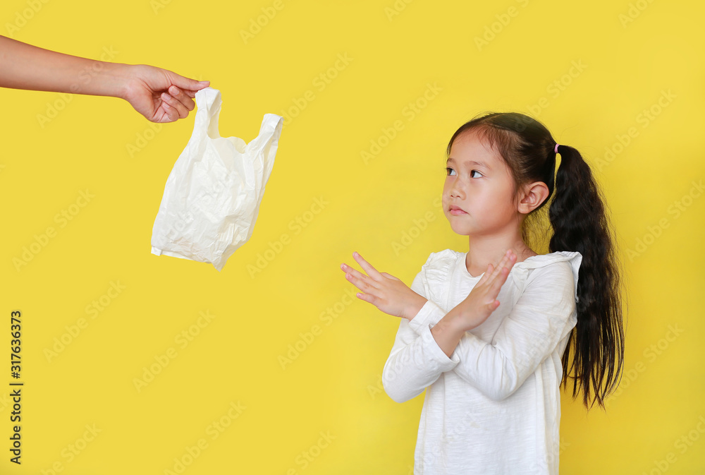 bag plastic waste yellow isolated on white background, yellow