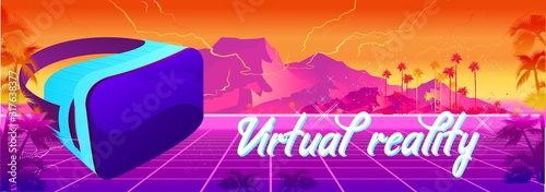 Canvastavla Futuristic horizontal banner virtual reality