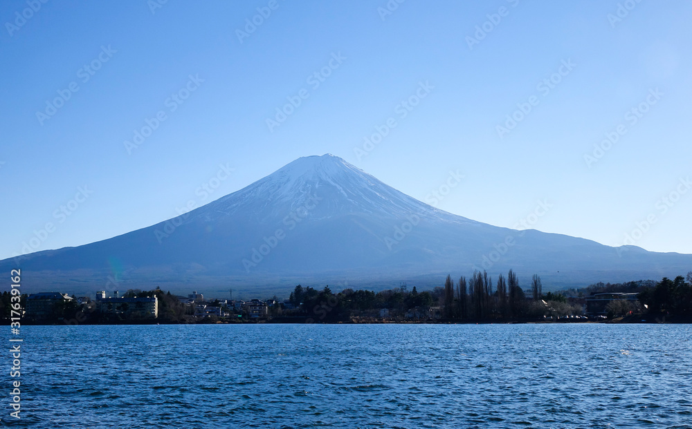 Sacred Mount Fuji with Lake Kawaguchiko