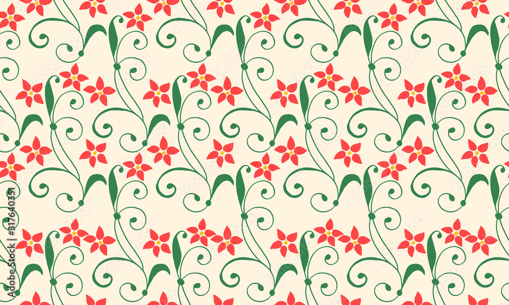 The beautiful of Christmas floral wallpaper decoration, with leaf romantic pattern design.