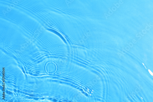 texture of splashing clean water on blue background
