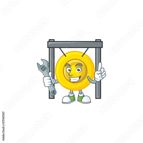 Smart Mechanic chinese gong cartoon character design