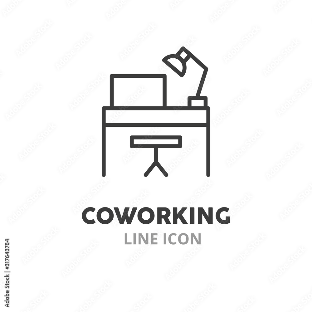 Coworking symbol thin line icons. Vector illustration symbol elements for web design.. Coworking symbol thin line icons. Vector illustration symbol elements for web design..