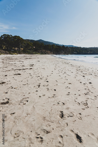 view of the beach next to the Tessalated Pavement in Eaglehack Neck in the Tasman Peninsula