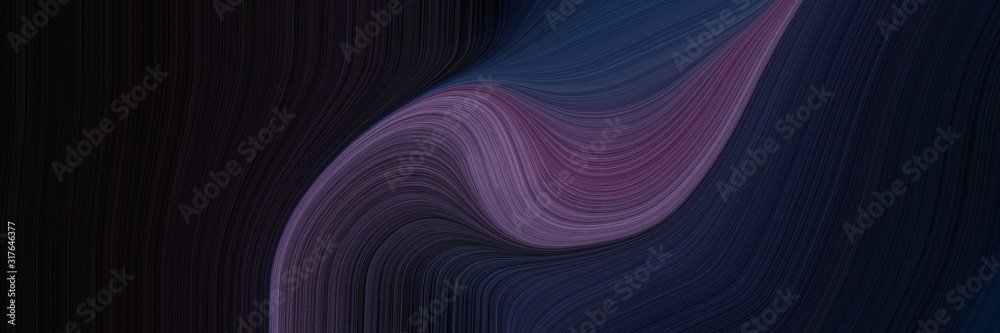Fototapeta premium dynamic horizontal header with very dark pink, old lavender and very dark violet colors. dynamic curved lines with fluid flowing waves and curves