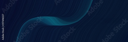 modern horizontal banner with very dark blue, teal green and black colors. dynamic curved lines with fluid flowing waves and curves © Eigens