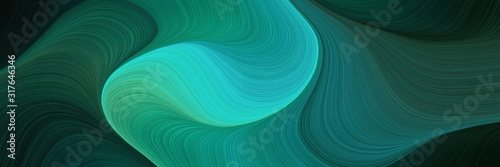 flowing header design with very dark blue, dark slate gray and light sea green colors. dynamic curved lines with fluid flowing waves and curves © Eigens