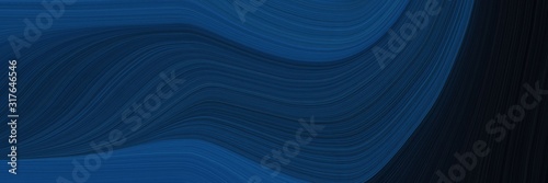 colorful banner with midnight blue, black and teal blue colors. dynamic curved lines with fluid flowing waves and curves