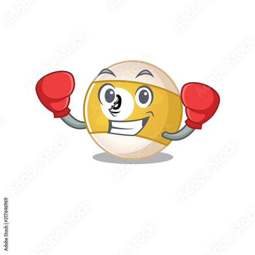 Sporty Boxing billiard ball mascot character style
