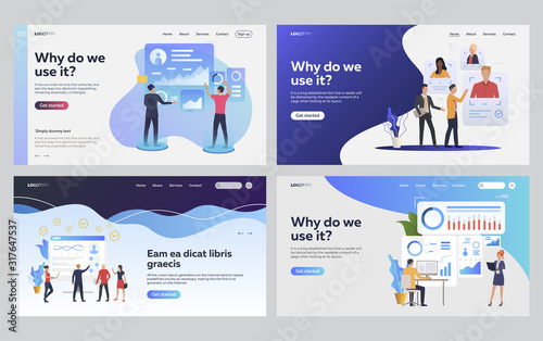 Set of human resource managers choosing job candidate. Flat vector illustrations of people analyzing diagrams. Recruiting, analytics, statistics concept for banner, website design or landing web page