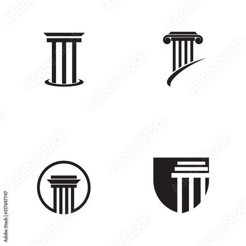 Set Of Pillar Logo Template Column Vector