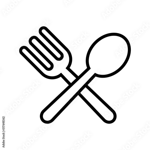 flatware - fork, spoon , plate and knife icon vector design template