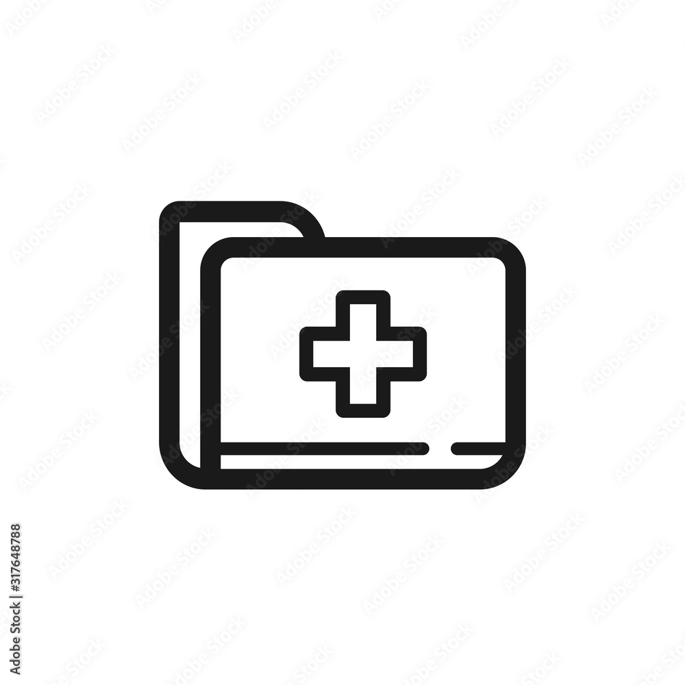 Medical Card. Folder. Vector icon isolated on white background. Medical Card. Folder. Vector icon isolated on white background.