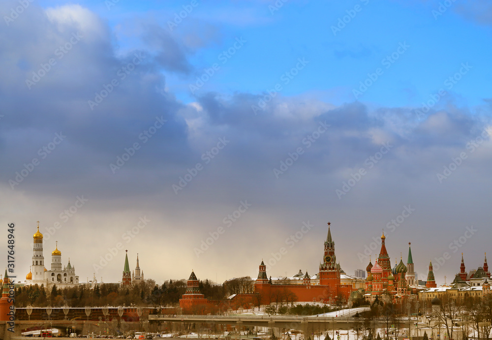 Beautiful landscape photos of the Moscow winter Kremlin