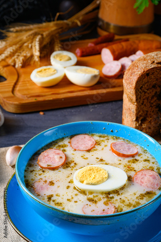 Easter in Polish: sour flour soup for Easter breakfast (Żurek)