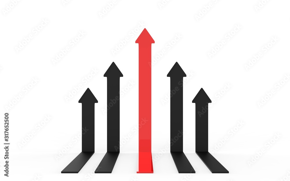 rising arrow, representing business growth. 3d illustration rising arrow, representing business growth. 3d illustration